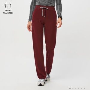 Figs High-Waisted Burgundy Pants